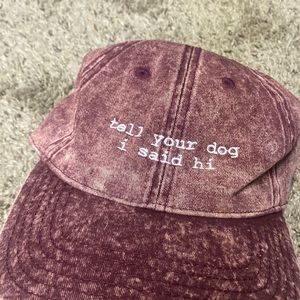 “tell your dog I said hi” acid wash hat